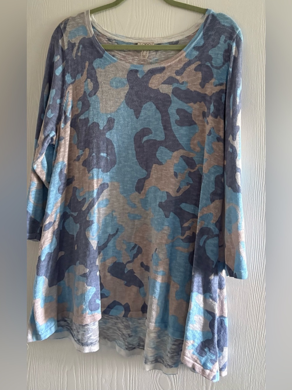 LOGO knit tunic with 3/4 sleeves Large